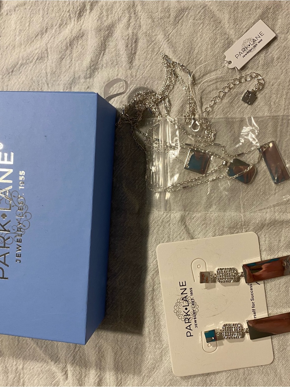 Park Lane “Luminous” Jan 2024 Silver-Tone Necklace and Earrings Set NEW